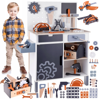 Veľká drevená dielňa + náradie a DIY box ZA4836